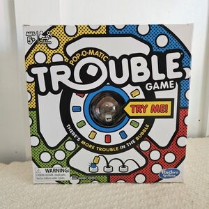 Hasbro Pop-O-Matic Trouble Game - White, Black, Red, Blue, Green